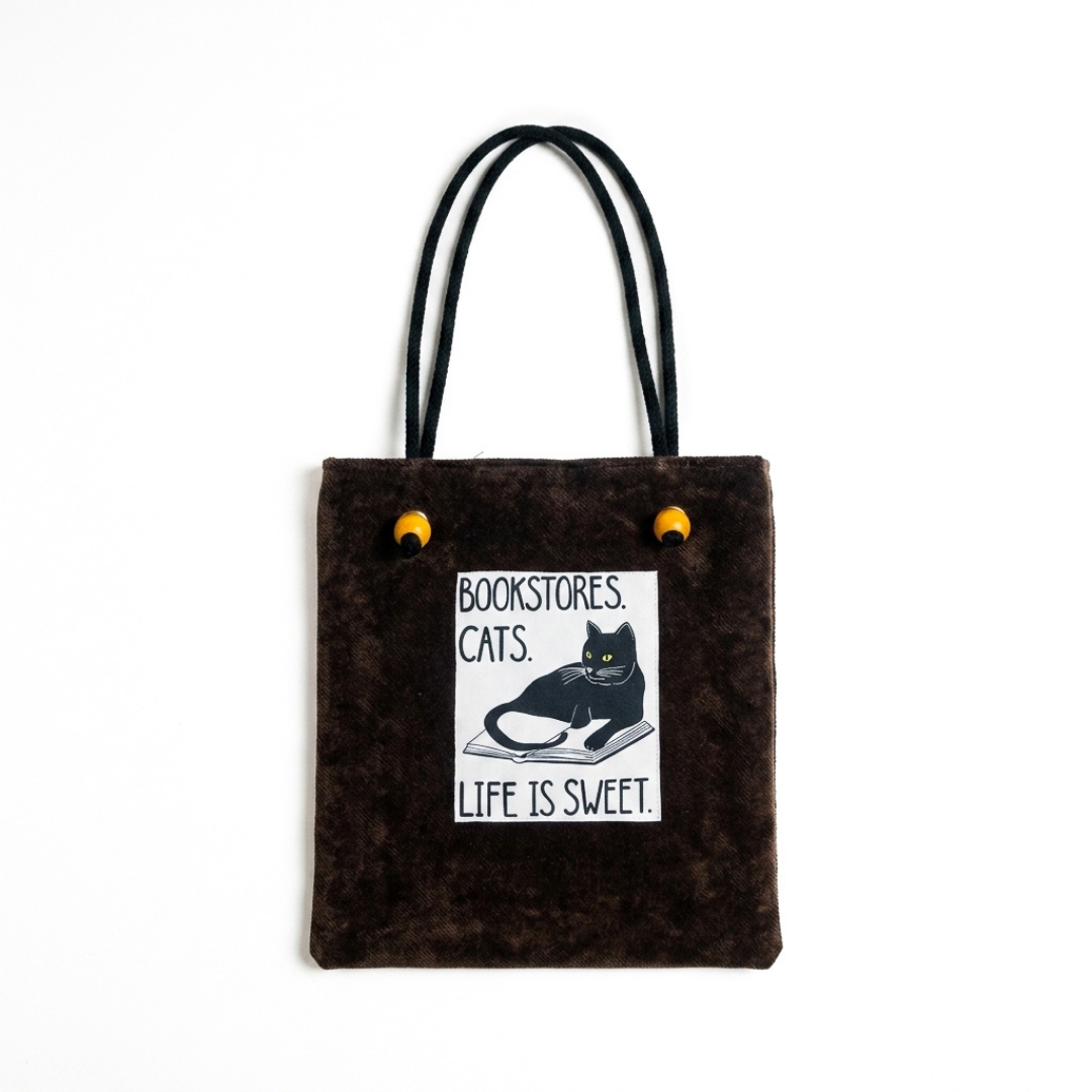 Mayabi Dark Wash Denim Cat Tote