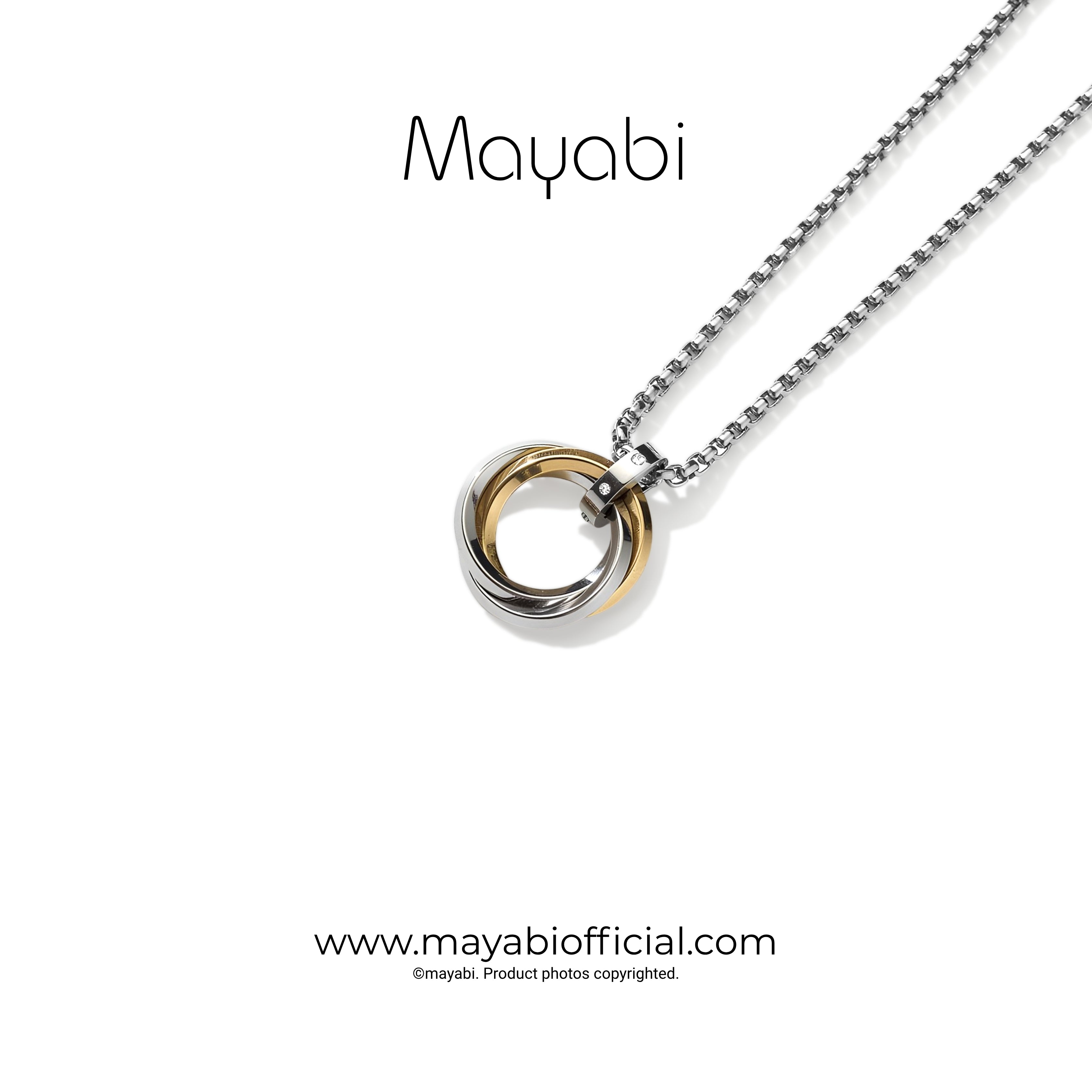 Mayabi Aurelia Trinity Ring Pendant With Chain