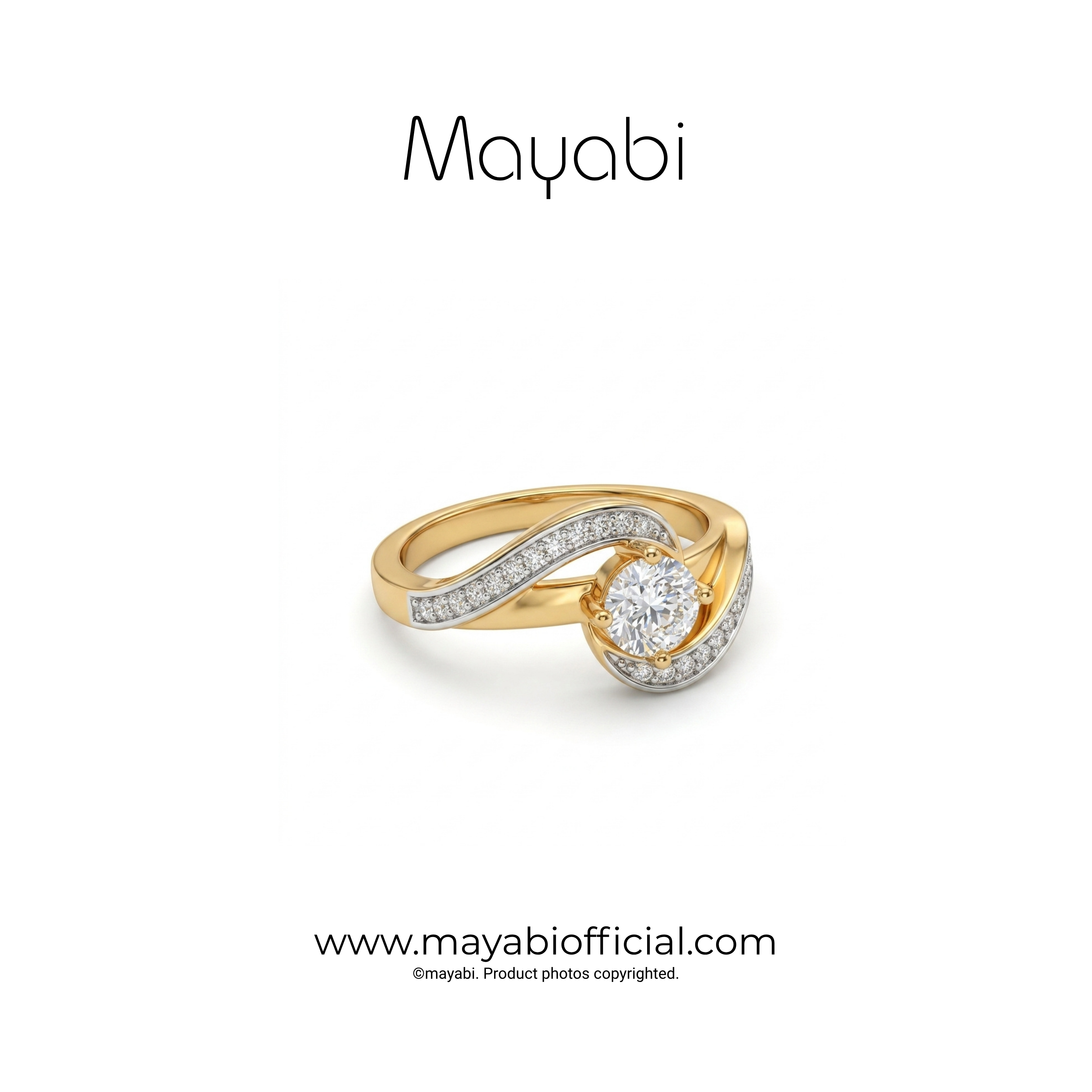 Mayabi Celeste Solitaire - 18K Gold Plated Ring
