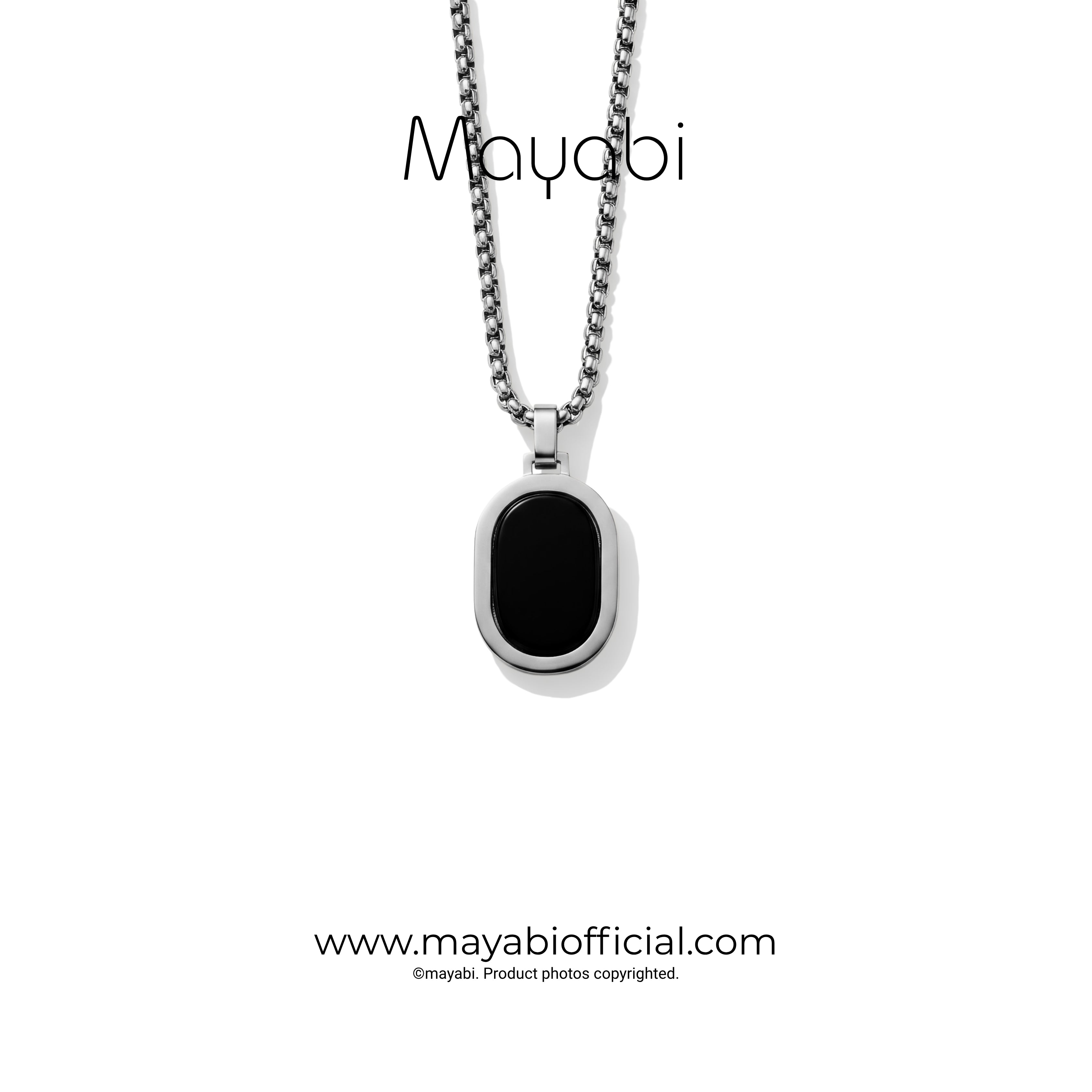 Mayabi Celine Onyx  Pendant With Chain