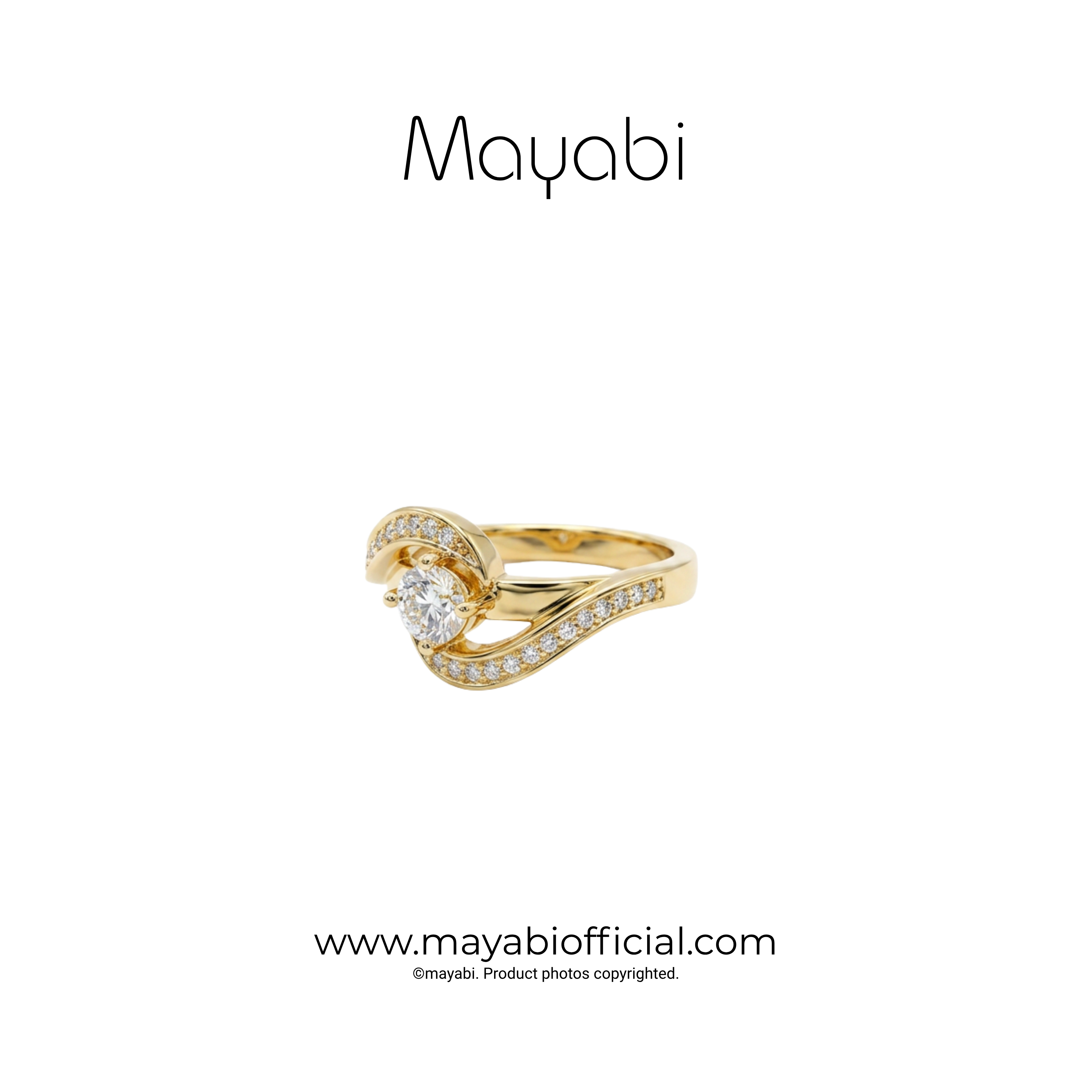 Mayabi Celeste Solitaire - 18K Gold Plated Ring