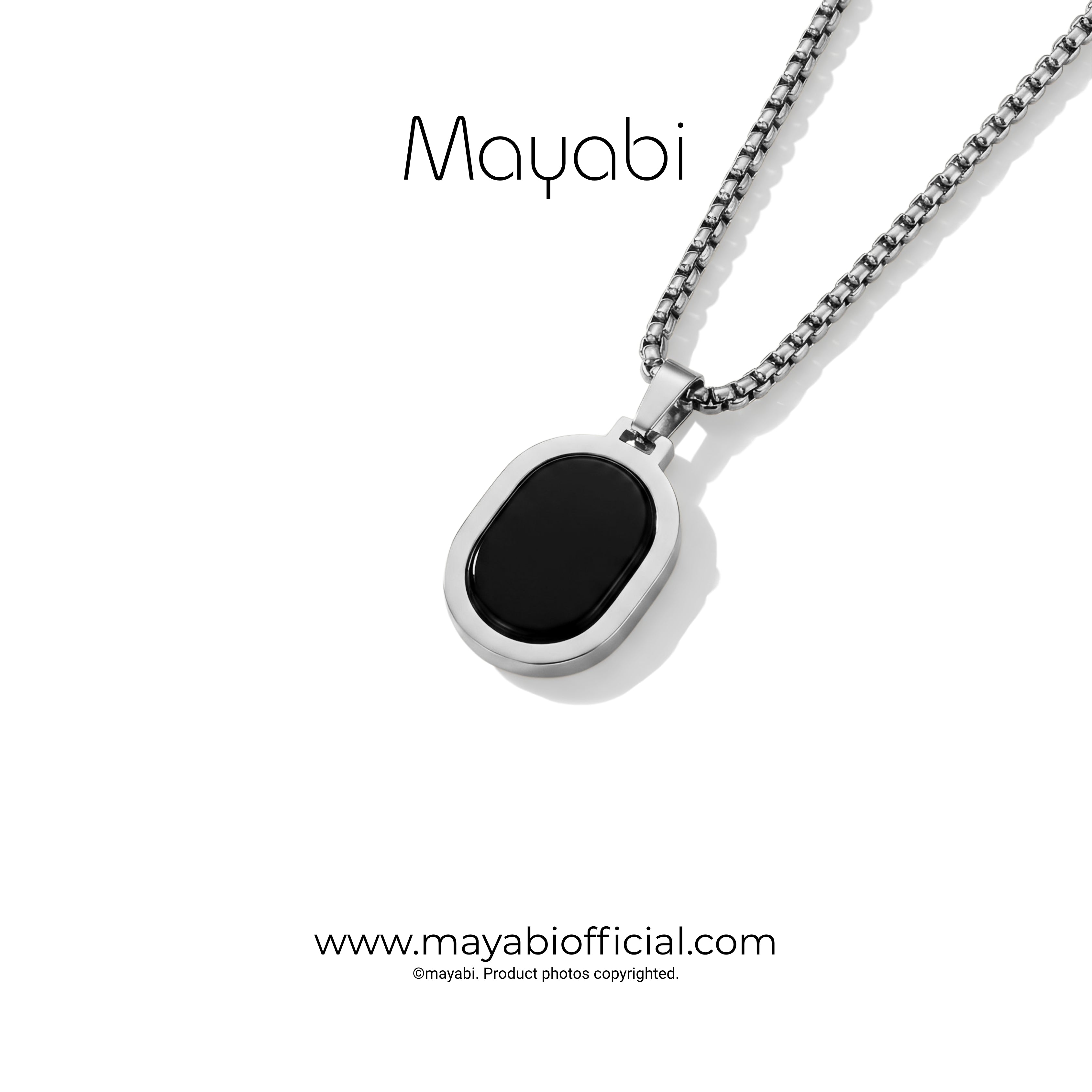 Mayabi Celine Onyx  Pendant With Chain