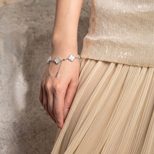 Anthea Ivory Silver – Silver-Tone Chain Bracelet