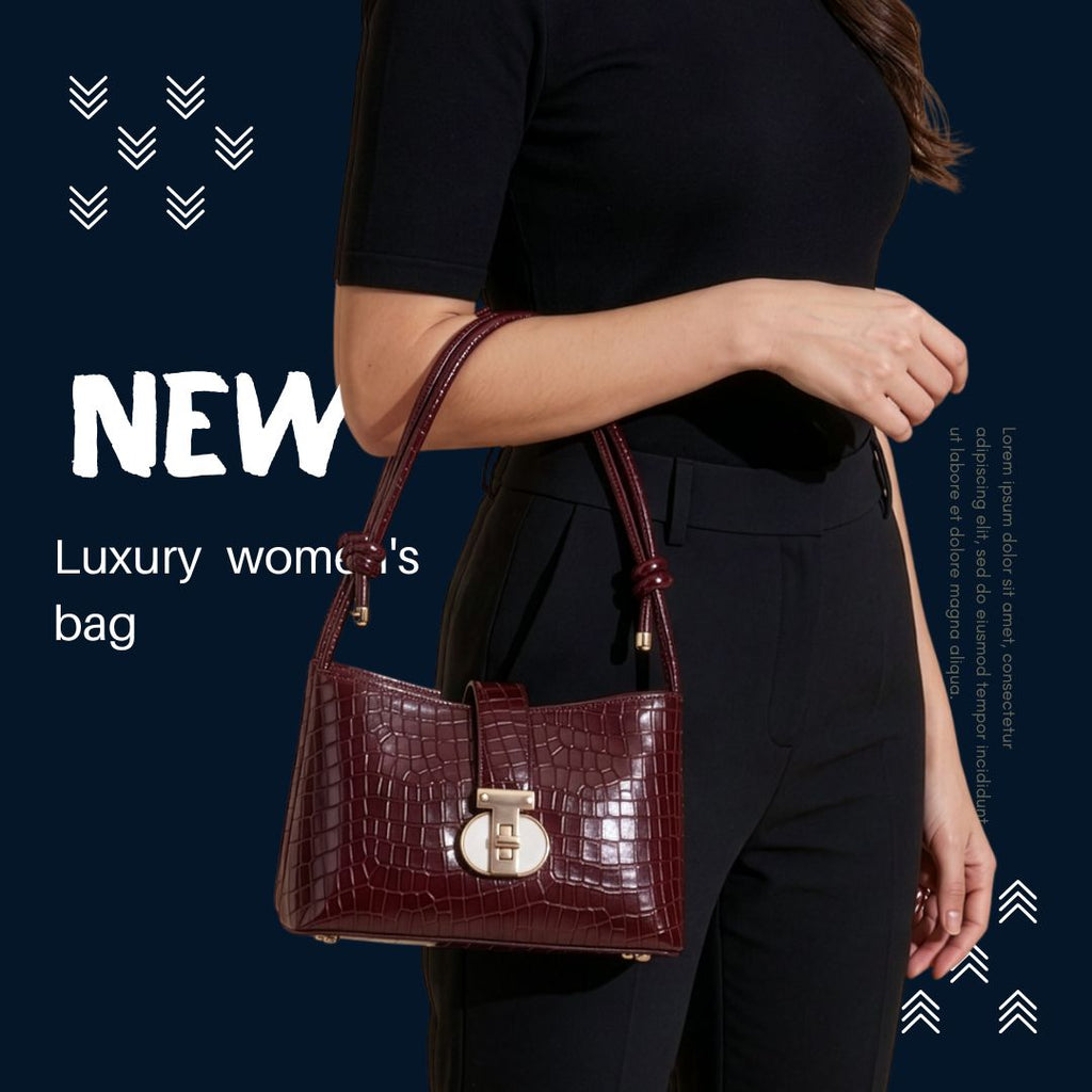 Leather Alta Belle Wine Shoulder Bag