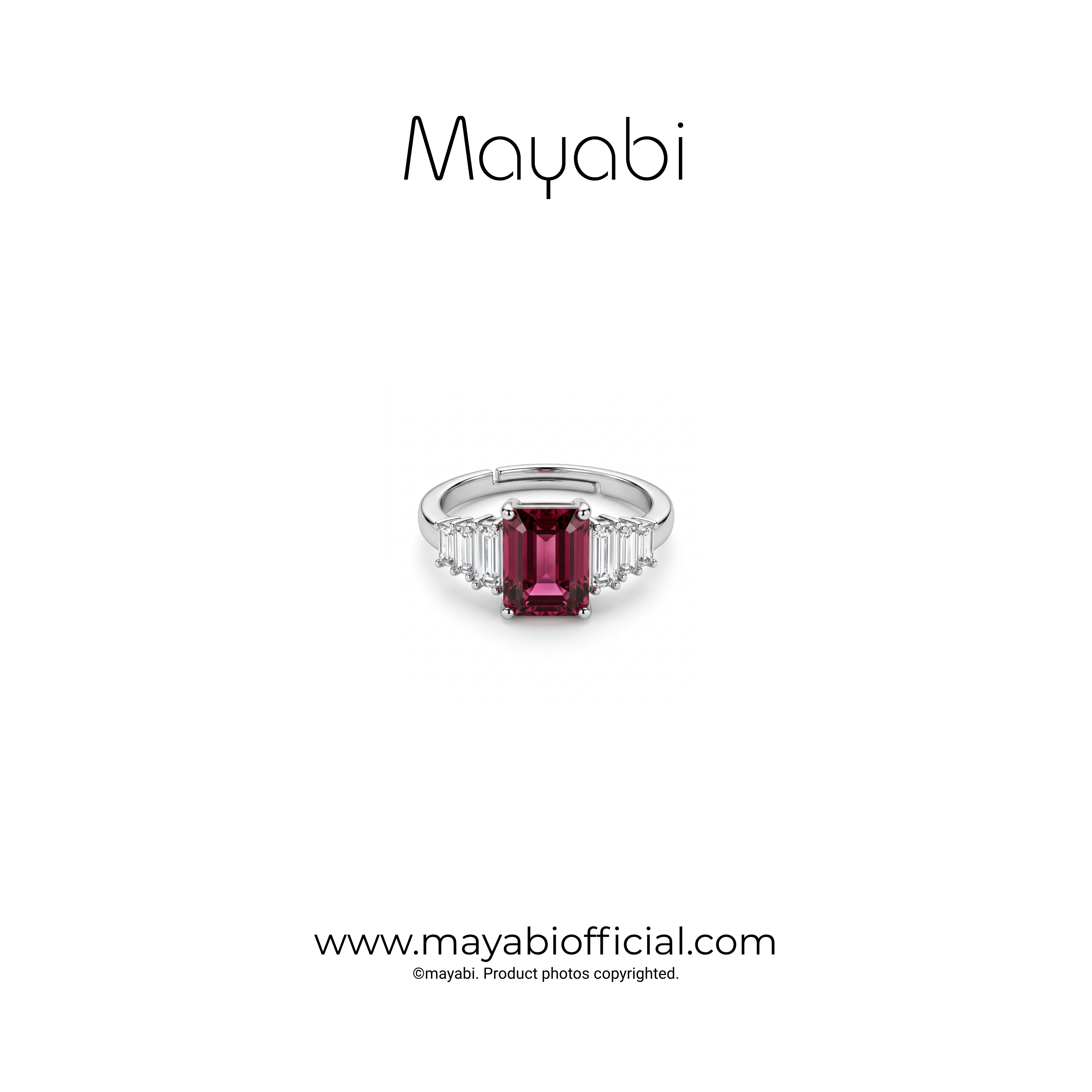 Mayabi Ruby Royal  – Silver Ring