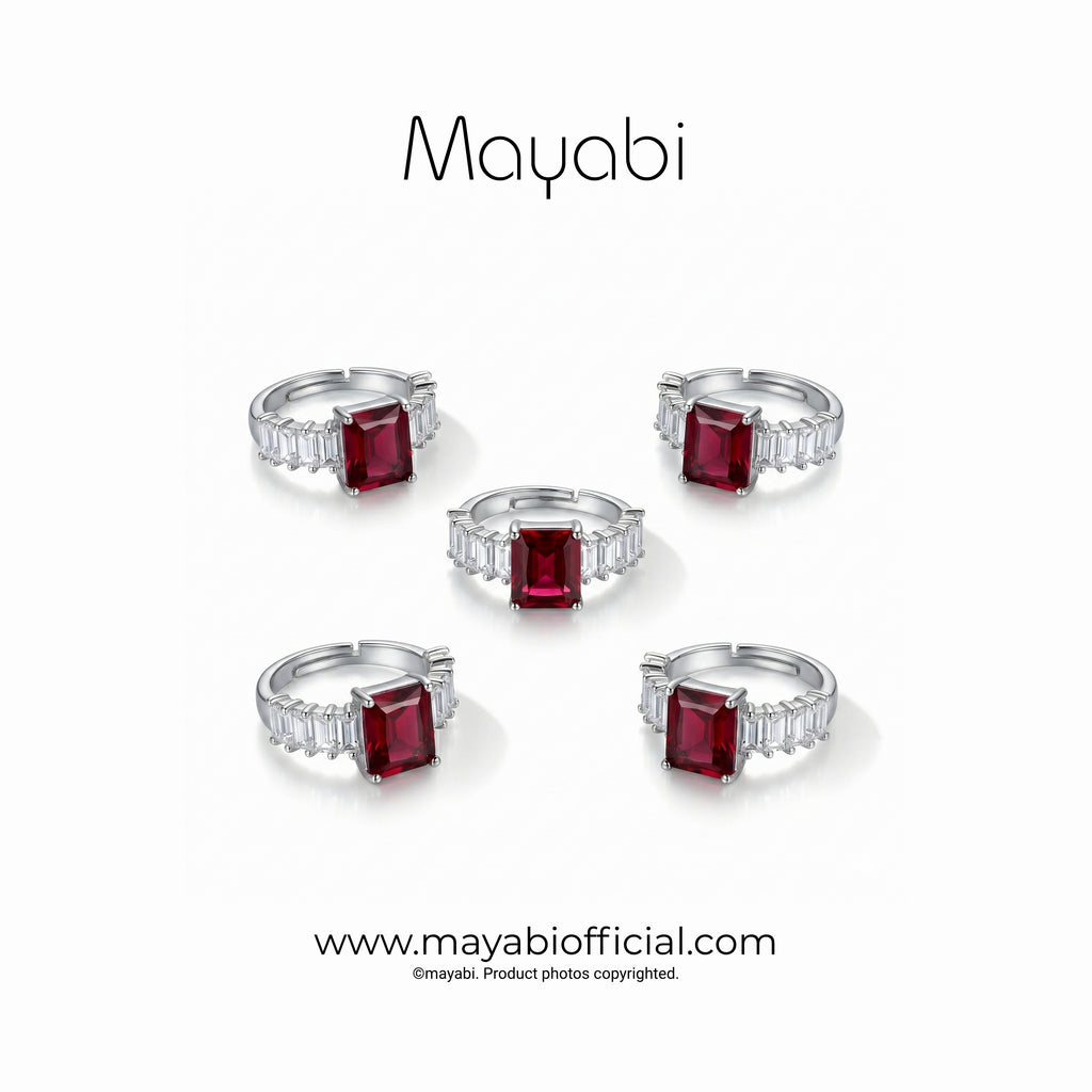 Mayabi Ruby Royal  – Silver Ring