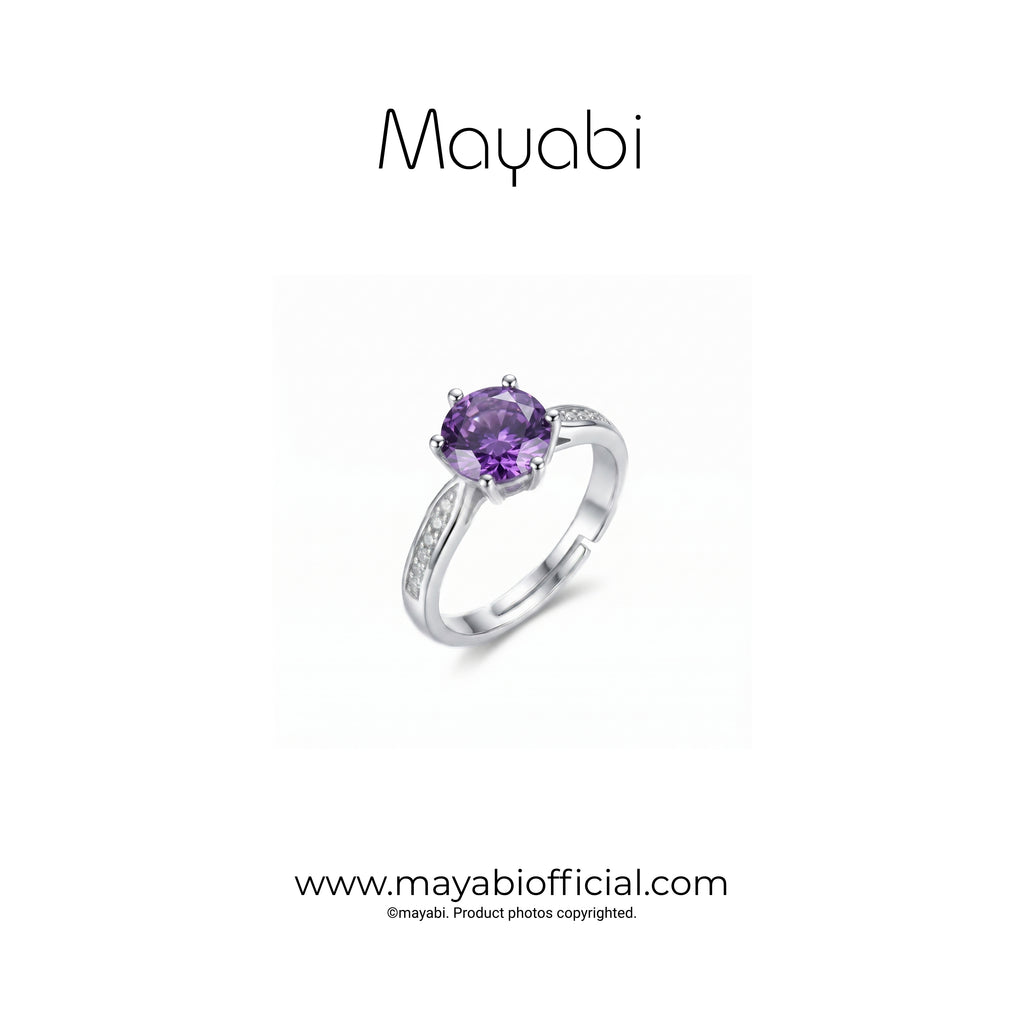 Mayabi Royal Violet – Silver Ring