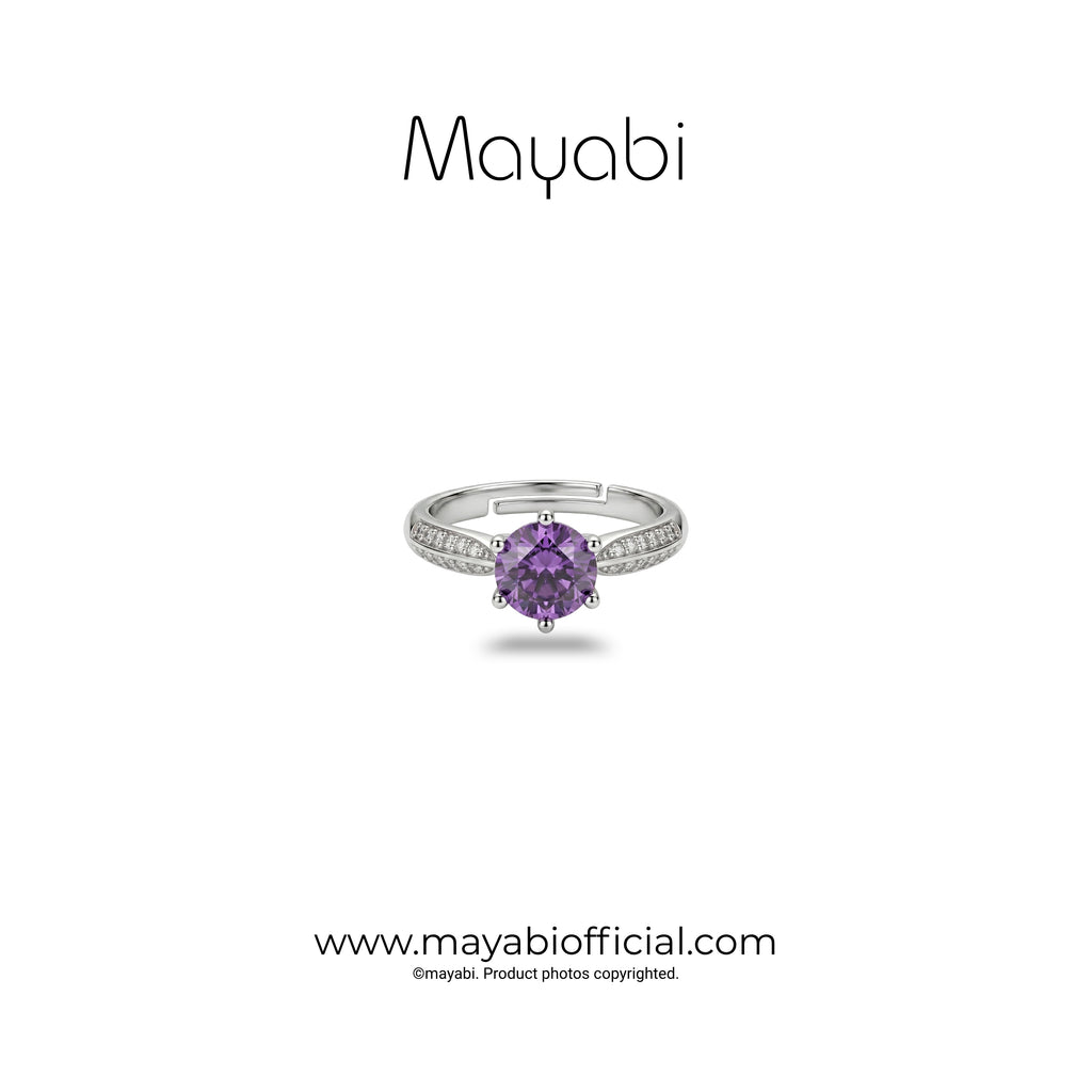 Mayabi Royal Violet – Silver Ring