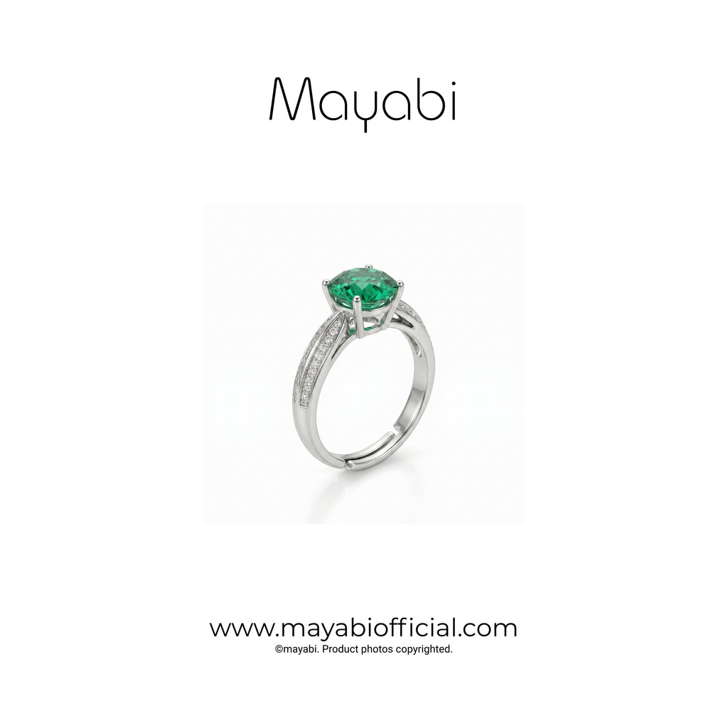 Mayabi Royal Emerald – Silver Ring