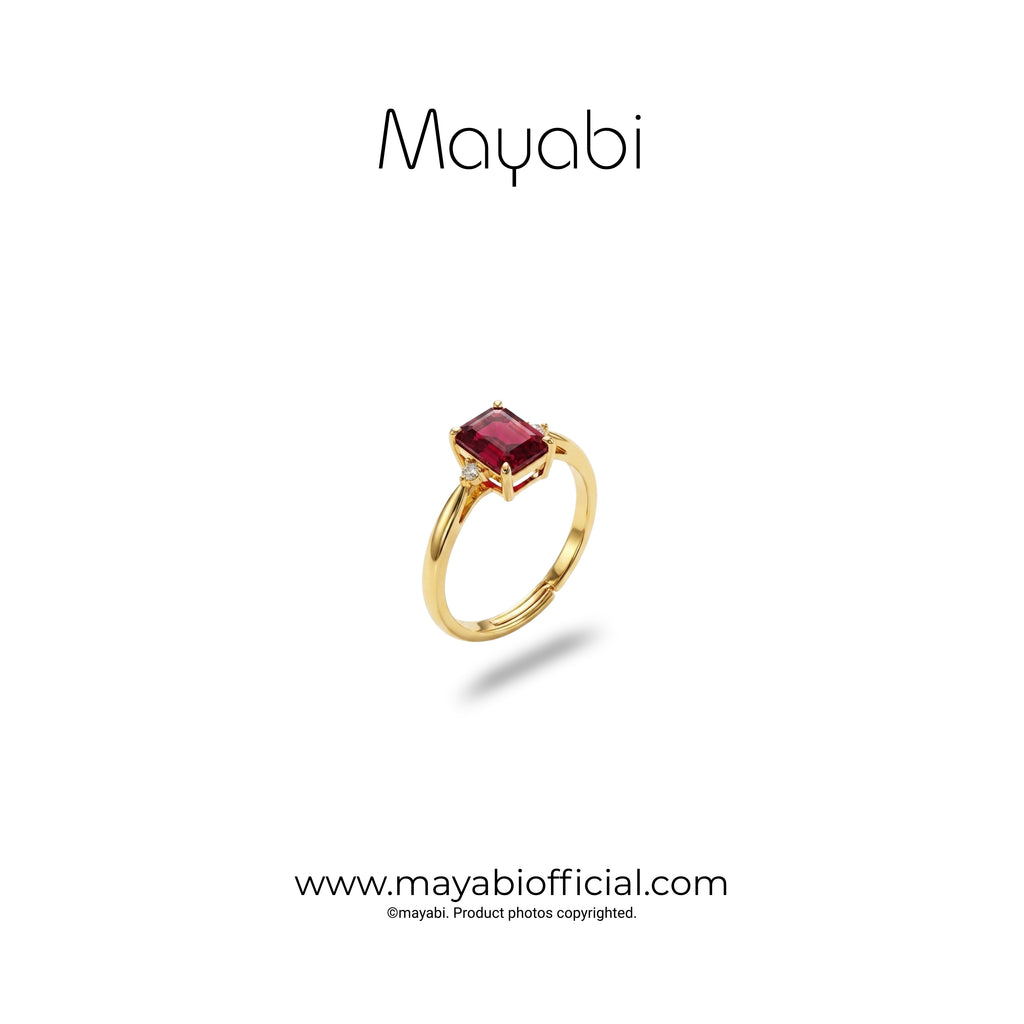 Mayabi Ruby Belle – 18K Gold Plated Ring