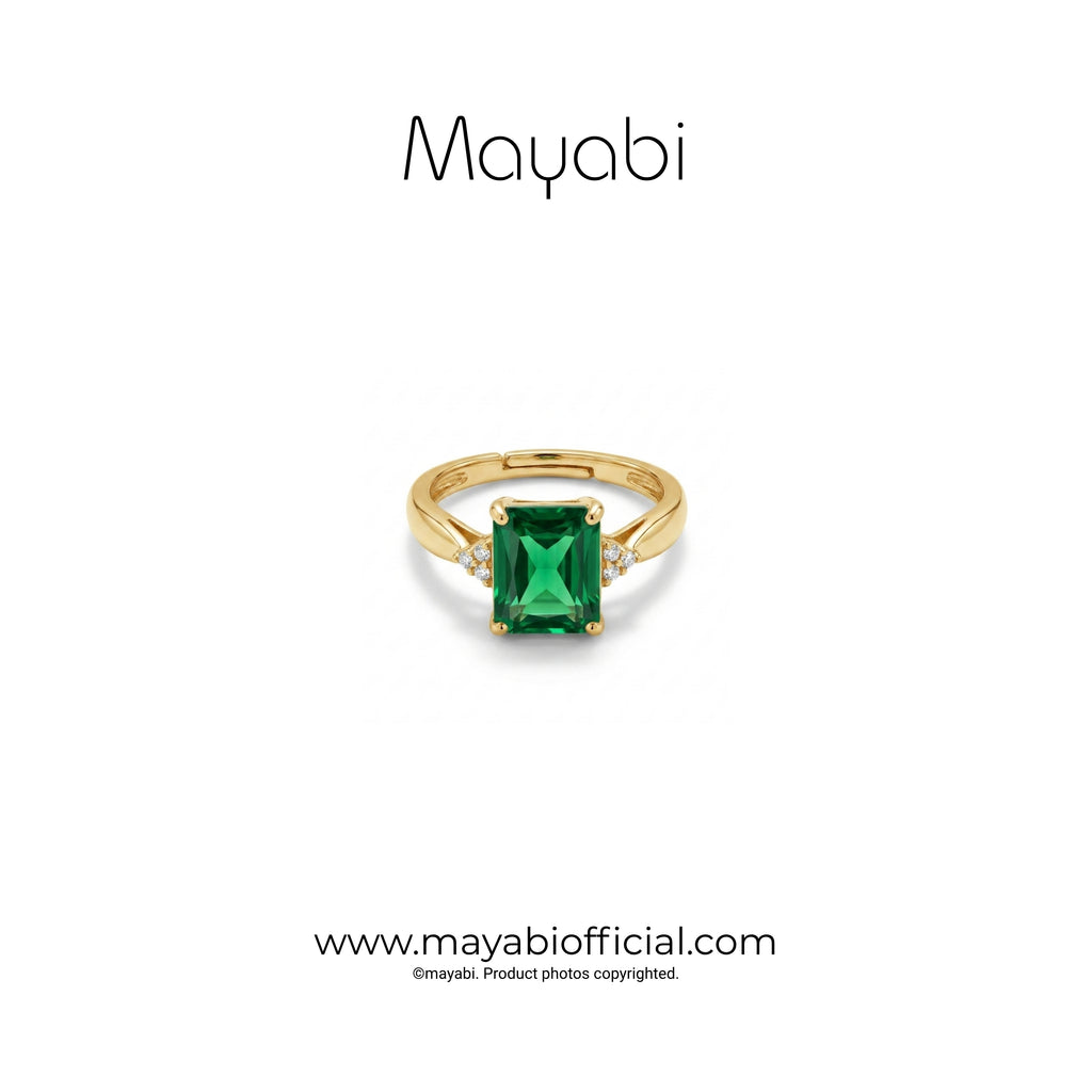 Mayabi Ruby Emerald – 18K Gold Plated Ring