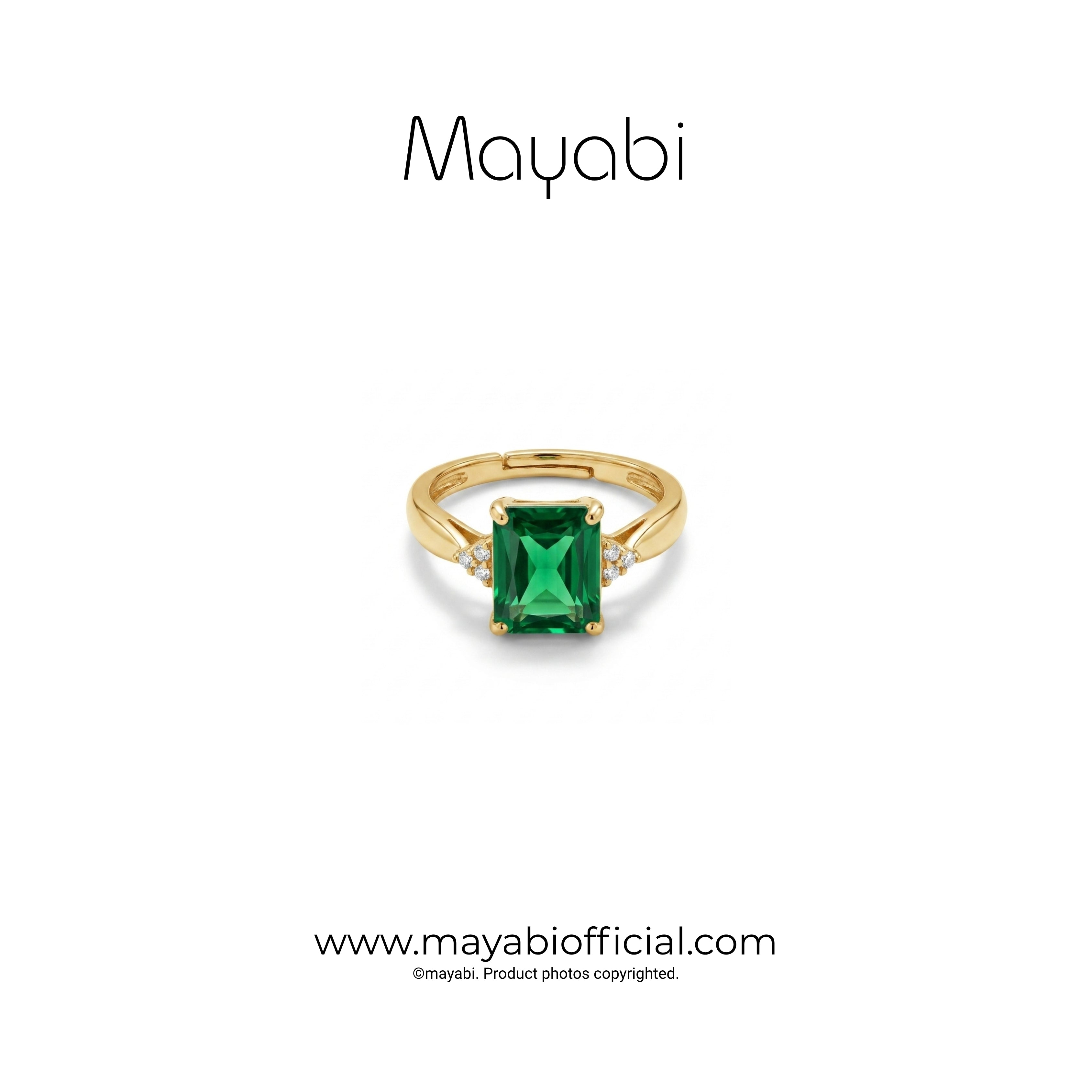 Mayabi Ruby Emerald – 18K Gold Plated Ring