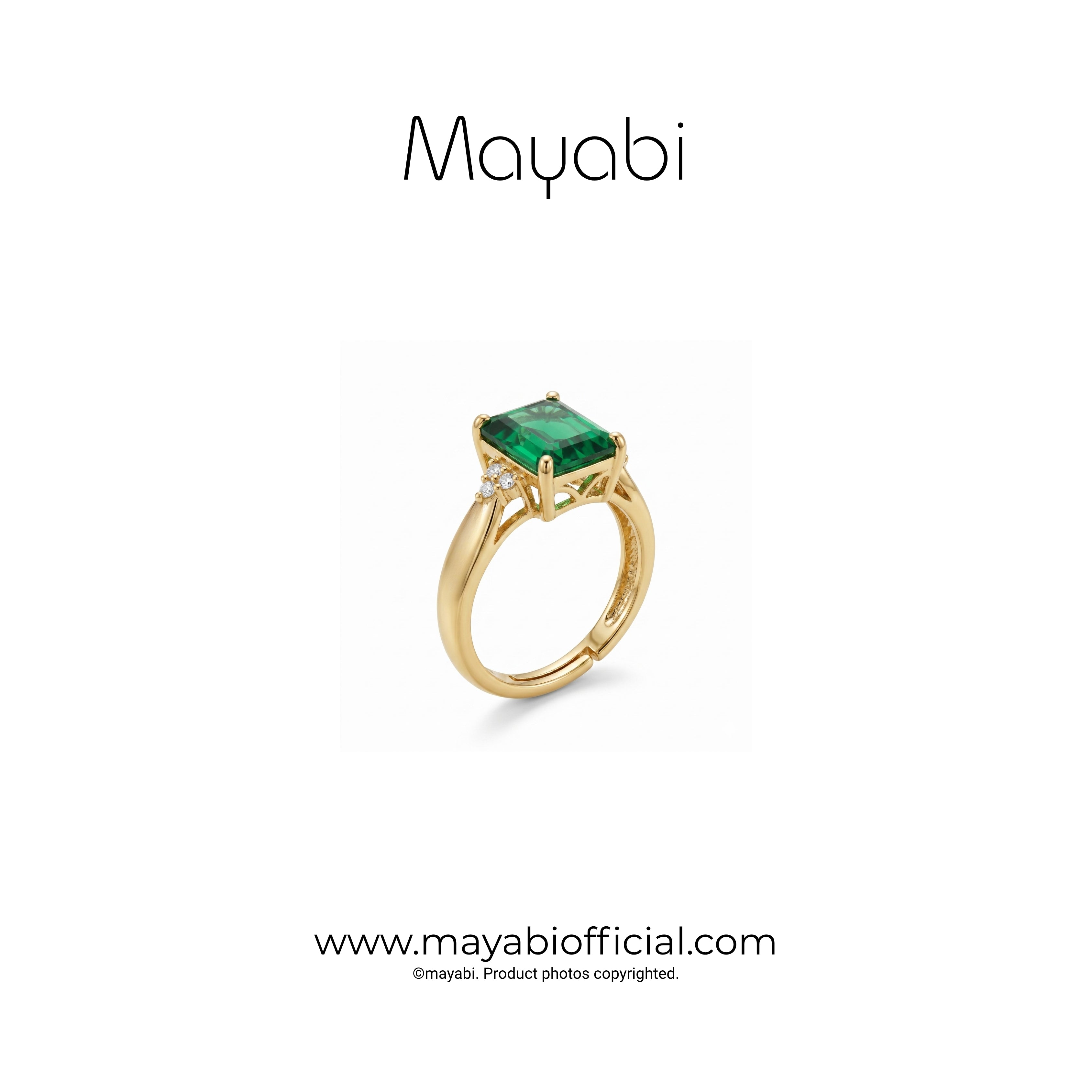 Mayabi Ruby Emerald – 18K Gold Plated Ring