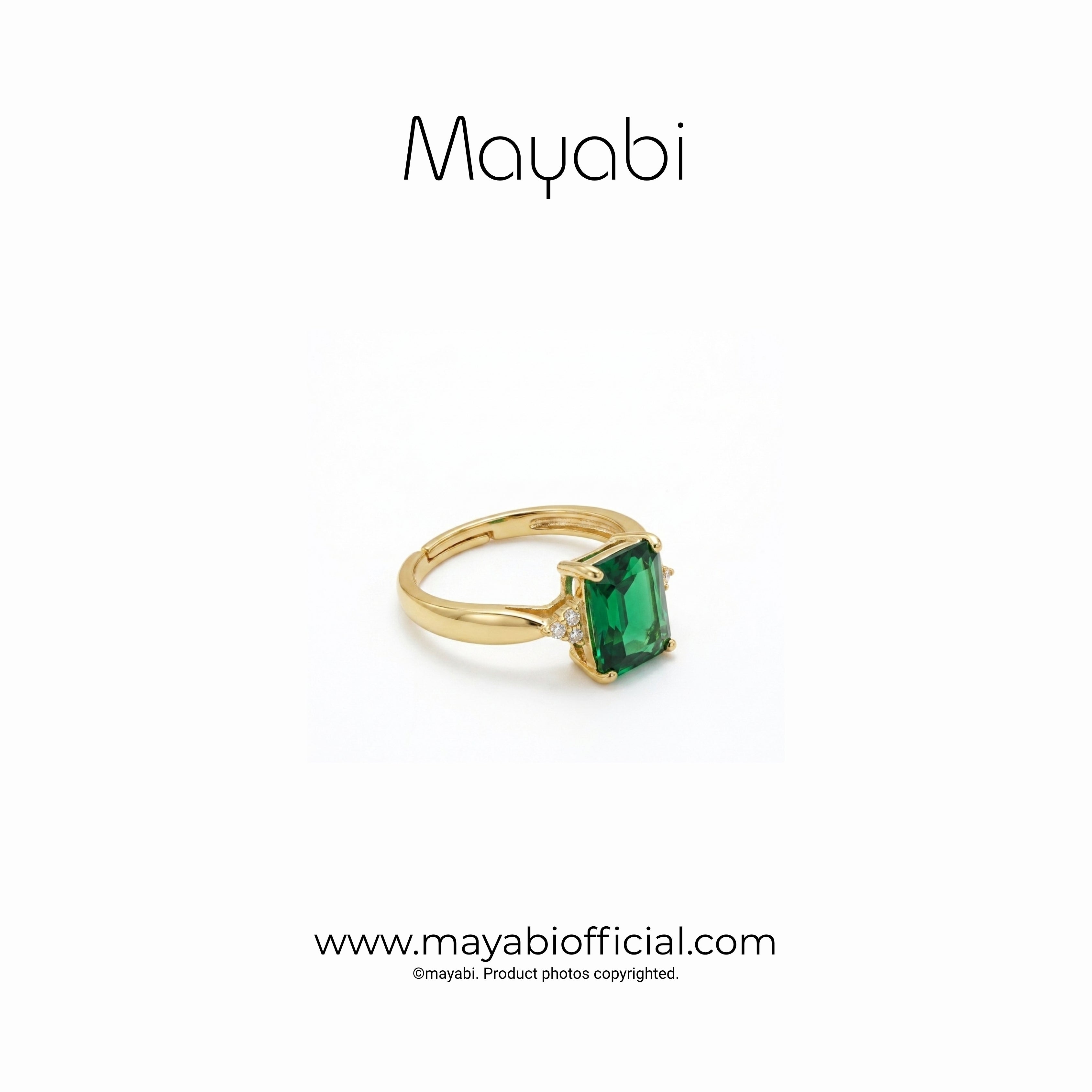 Mayabi Ruby Emerald – 18K Gold Plated Ring