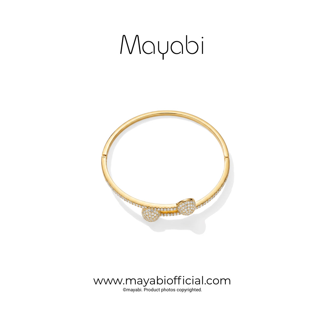 Mayabi Twin Bloom - 18K Gold Plated Bangle