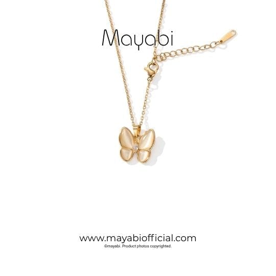 Mayabi Orlina Butterfly - 18K Gold Plated Necklace — Mayabi Official, image 4