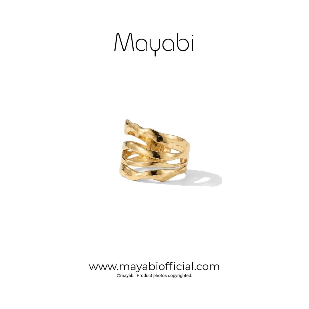 Mayabi Bella Wave - 18K Gold Plated Ring — Mayabi Official, image 2
