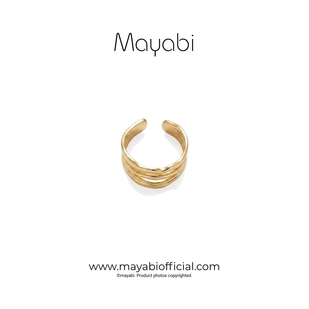 Mayabi Bella Wave - 18K Gold Plated Ring — Mayabi Official, image 4