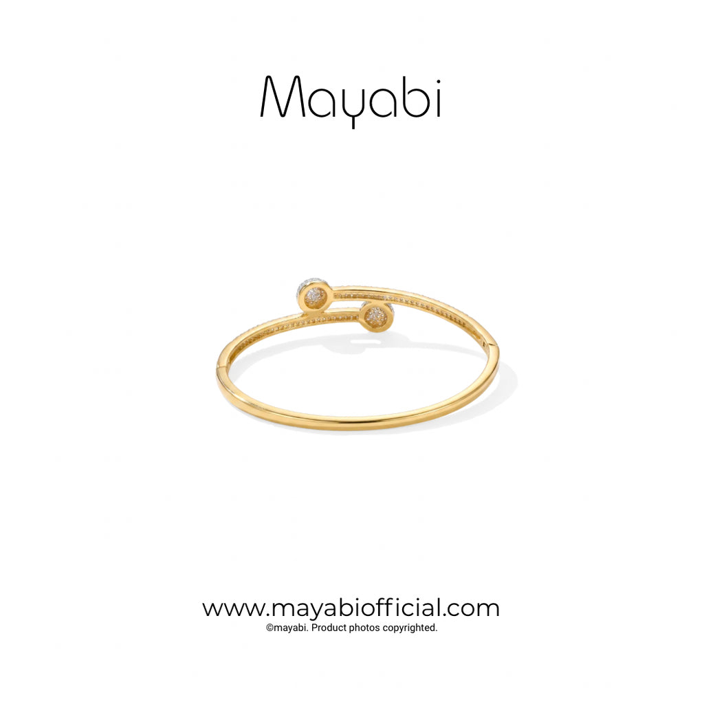 Mayabi Twin Bloom - 18K Gold Plated Bangle