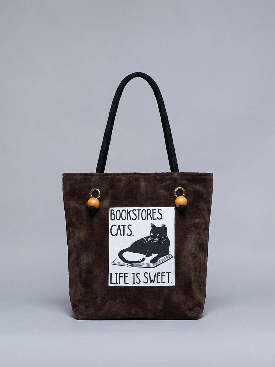 Mayabi Dark Wash Denim Cat Tote