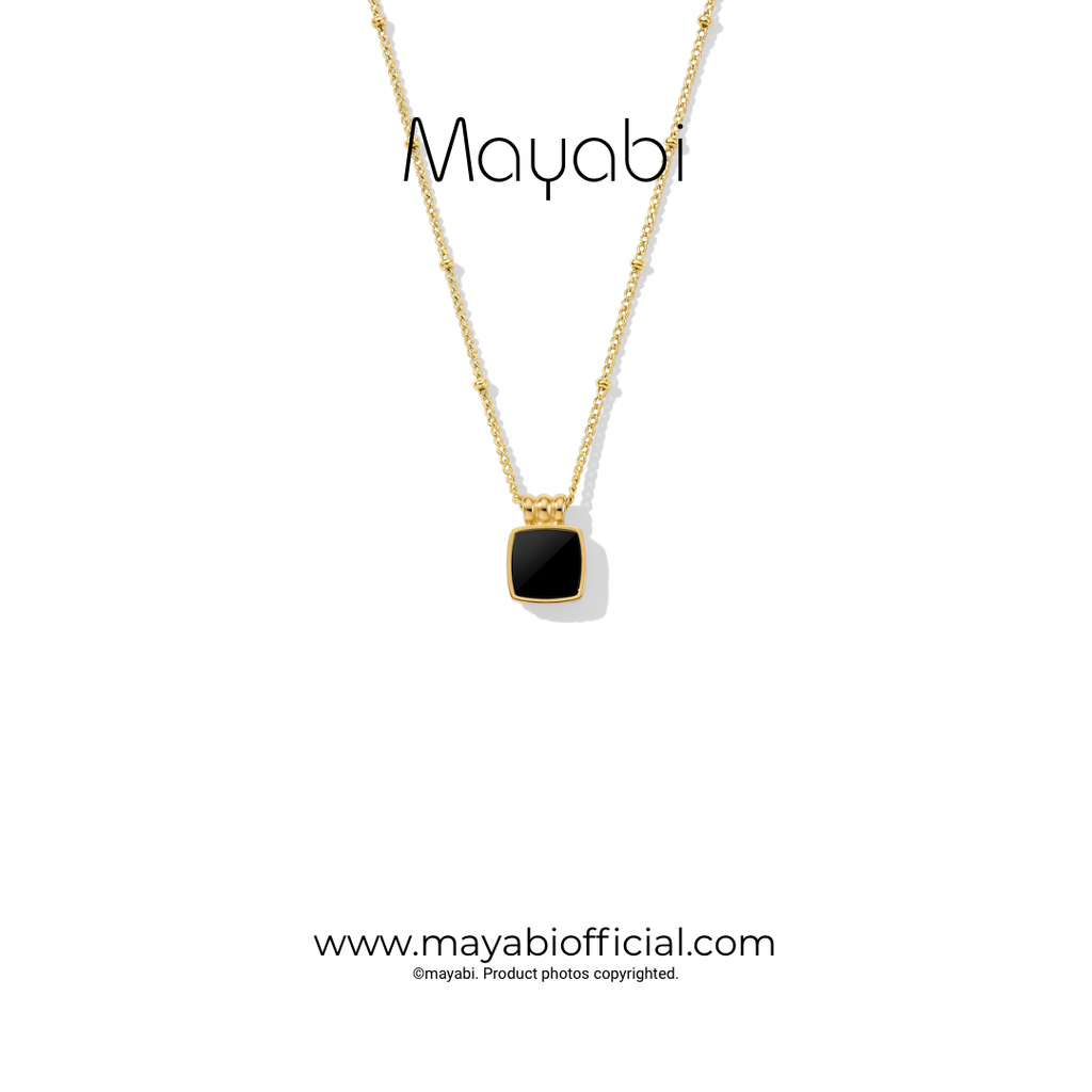 Mayabi Eclipse Square - 18K Gold Plated Necklace
