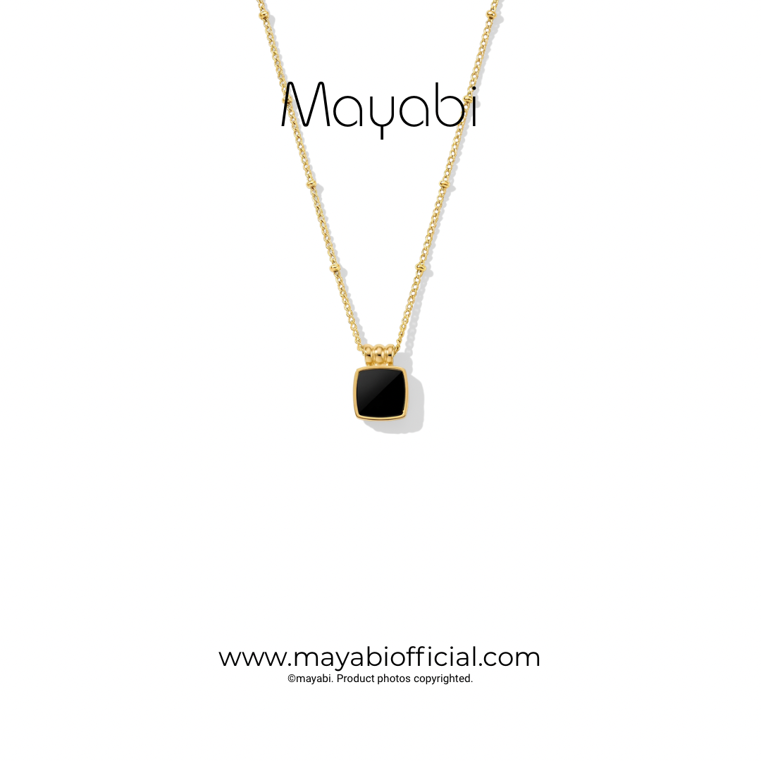 Mayabi Eclipse Square - 18K Gold Plated Necklace