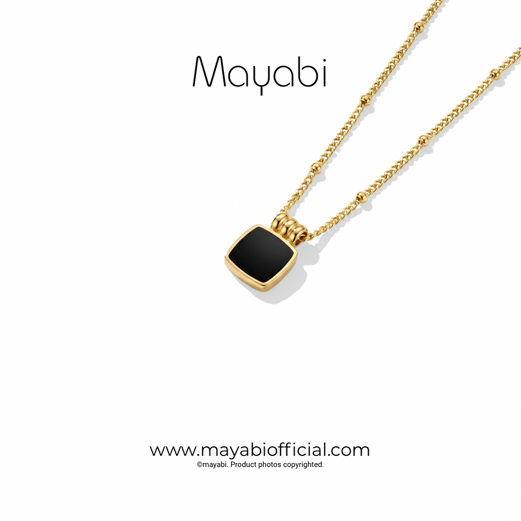 Mayabi Eclipse Square - 18K Gold Plated Necklace