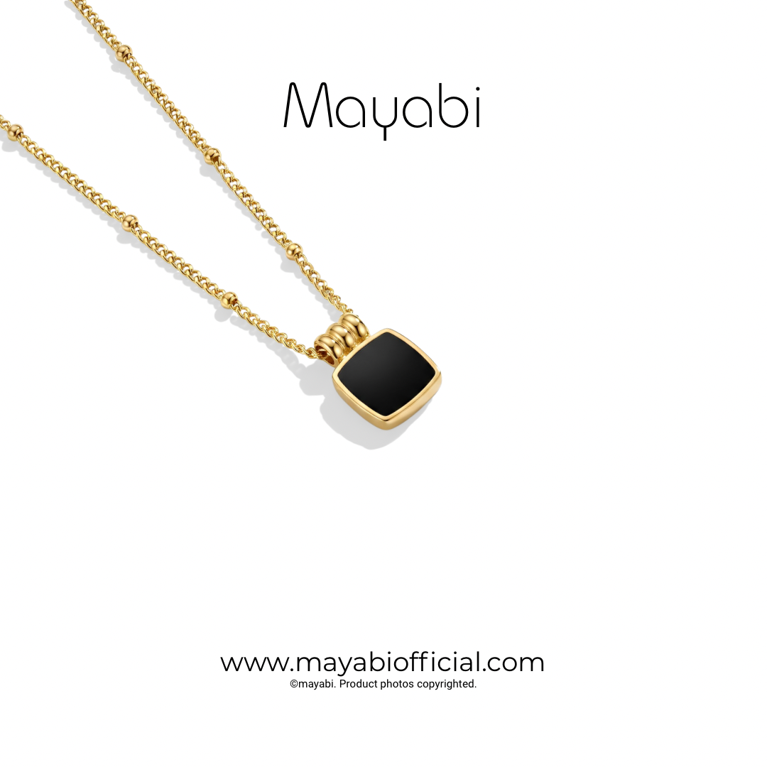 Mayabi Eclipse Square - 18K Gold Plated Necklace
