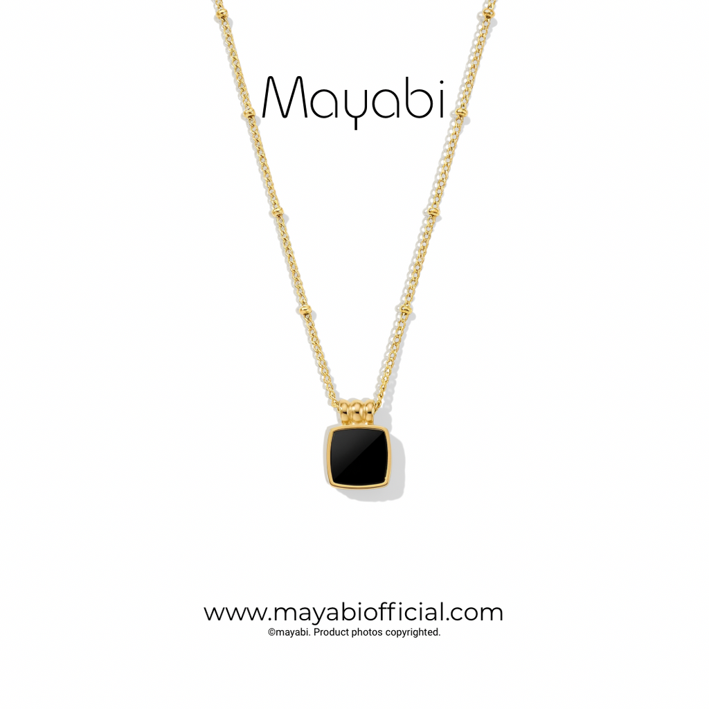 Mayabi Eclipse Square - 18K Gold Plated Necklace