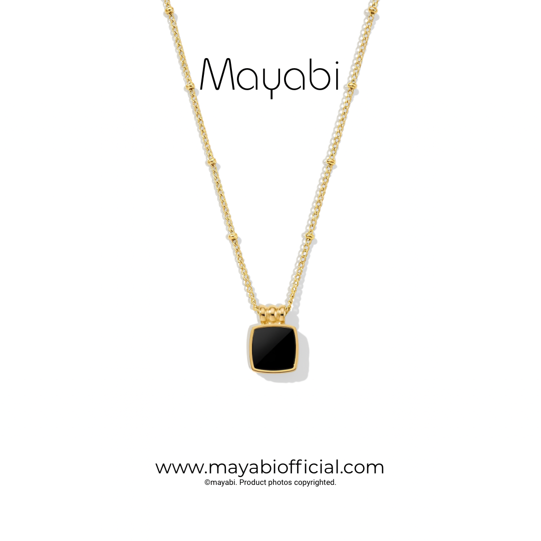 Mayabi Eclipse Square - 18K Gold Plated Necklace