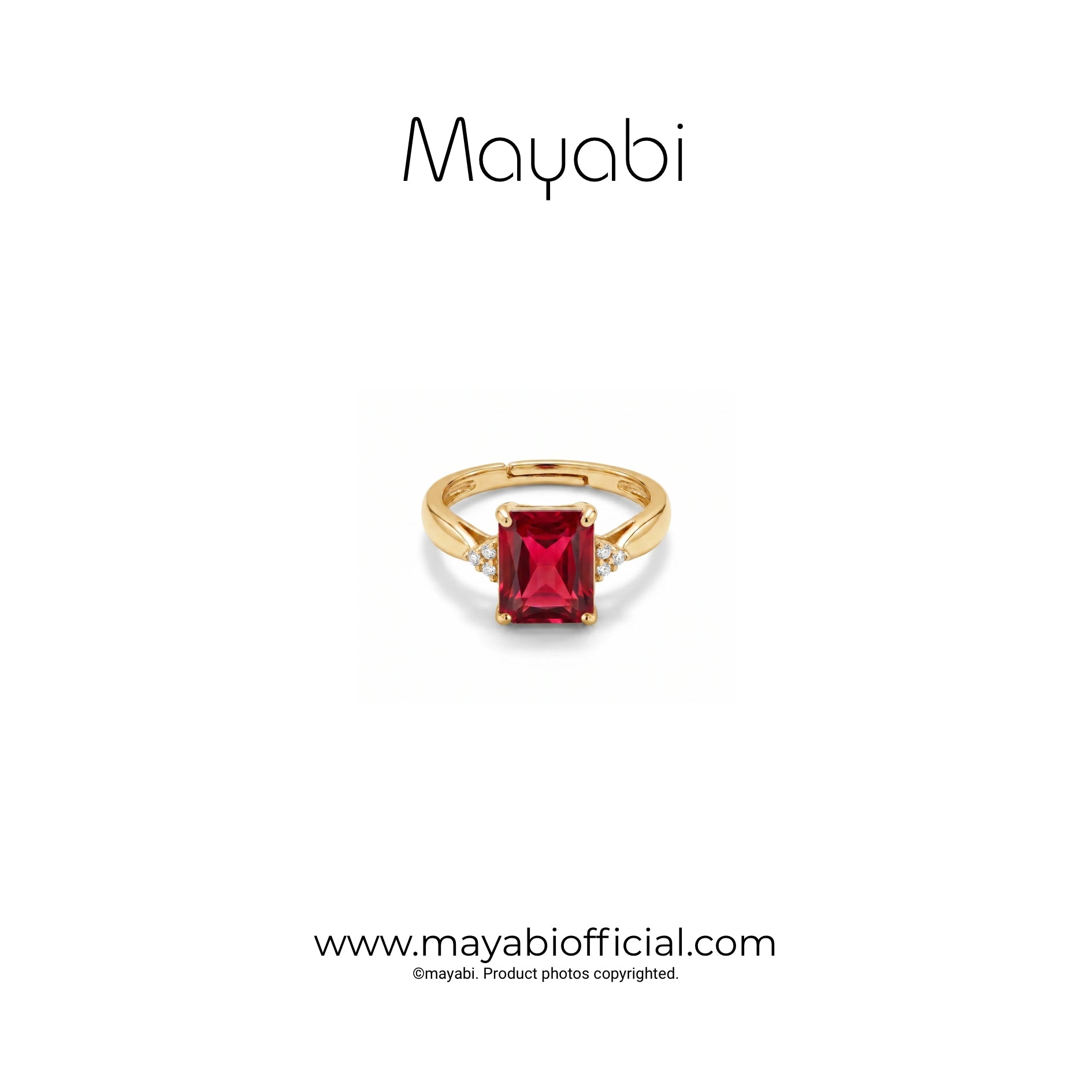 Mayabi Ruby Belle – 18K Gold Plated Ring