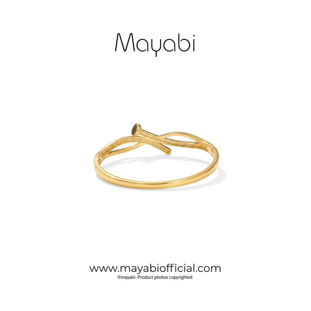 Mayabi Kira Nail - 18K Gold Plated Bangle — Mayabi Official, image 4