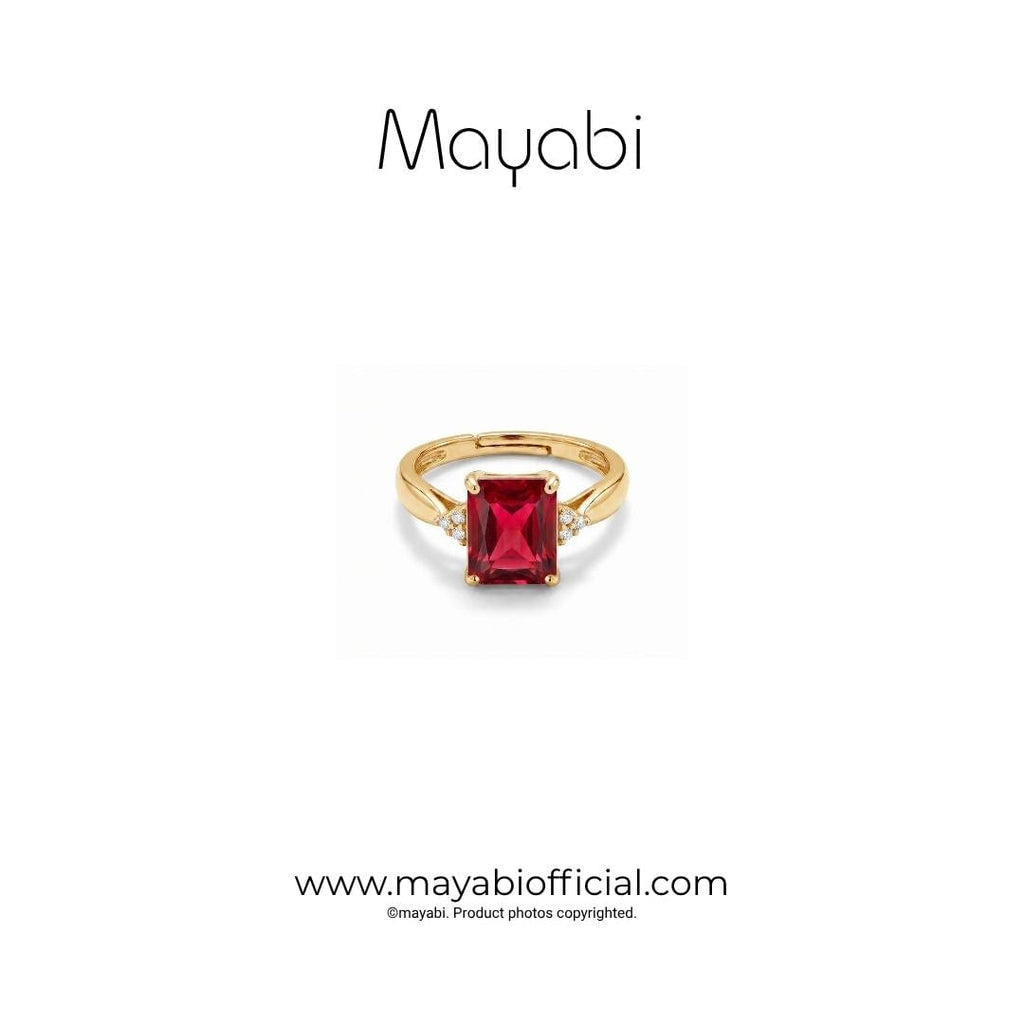 Mayabi Ruby Belle – 18K Gold Plated Ring — Mayabi Official, image 1