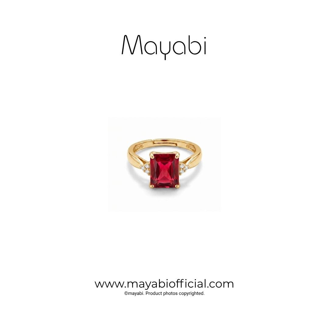 Mayabi Ruby Belle – 18K Gold Plated Ring — Mayabi Official, image 1