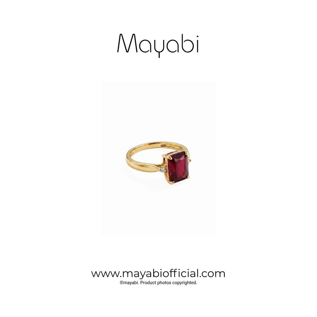 Mayabi Ruby Belle – 18K Gold Plated Ring — Mayabi Official, image 3