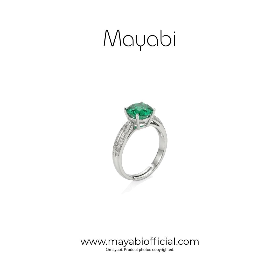 Mayabi Royal Emerald – Silver Ring — Mayabi Official, image 2