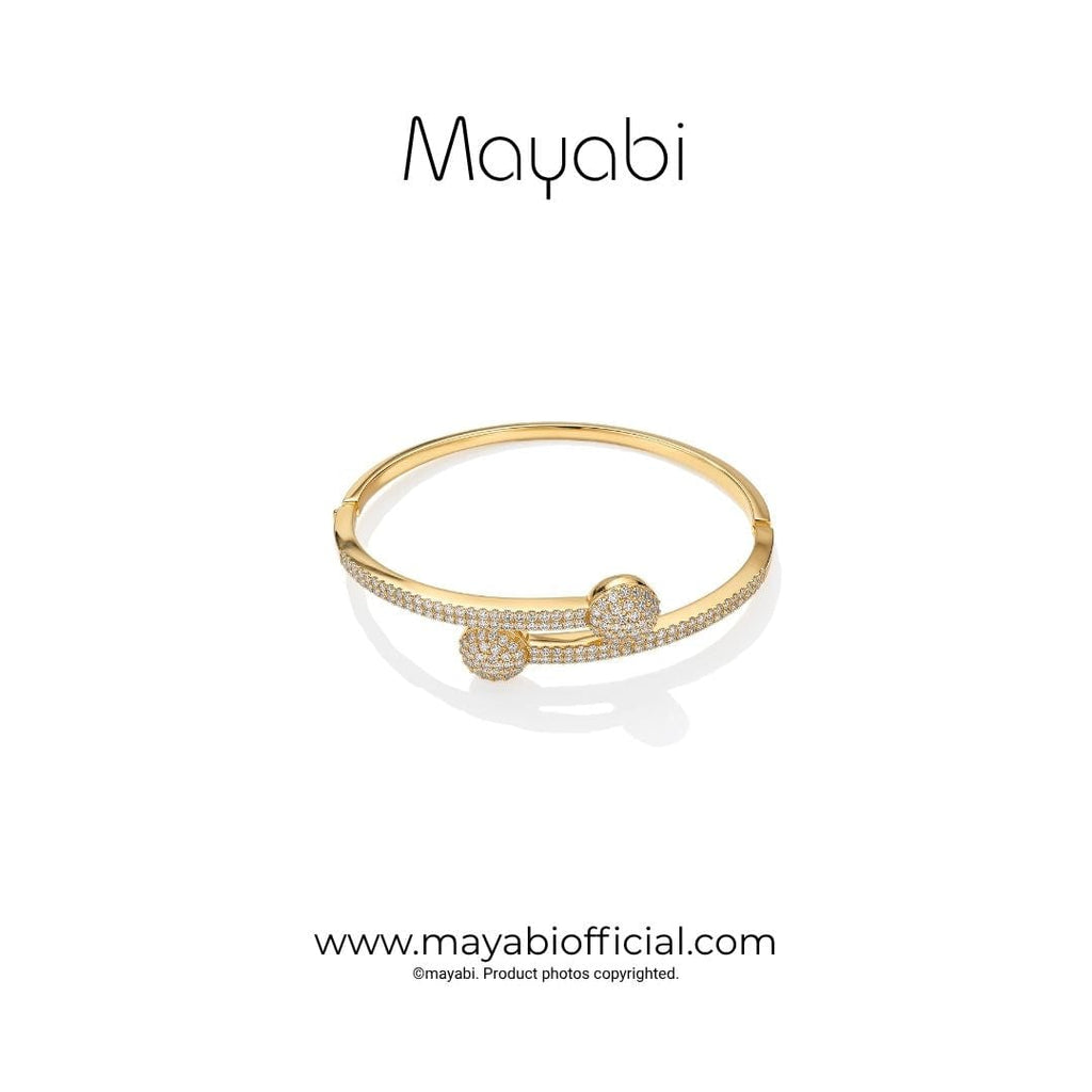 Mayabi Twin Bloom - 18K Gold Plated Bangle — Mayabi Official, image 1