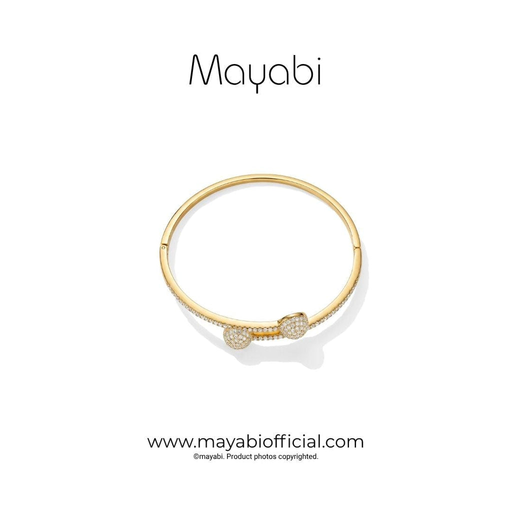 Mayabi Twin Bloom - 18K Gold Plated Bangle — Mayabi Official, image 3