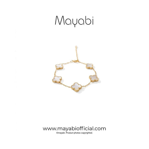 Mayabi Anthea White– 18K Gold Plated Bracelet — Mayabi Official, image 1