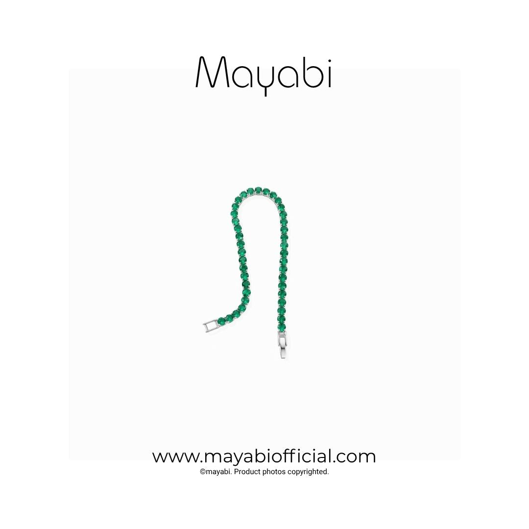 Mayabi Eternelle Noir –  Green Emerald Crystal Bracelet