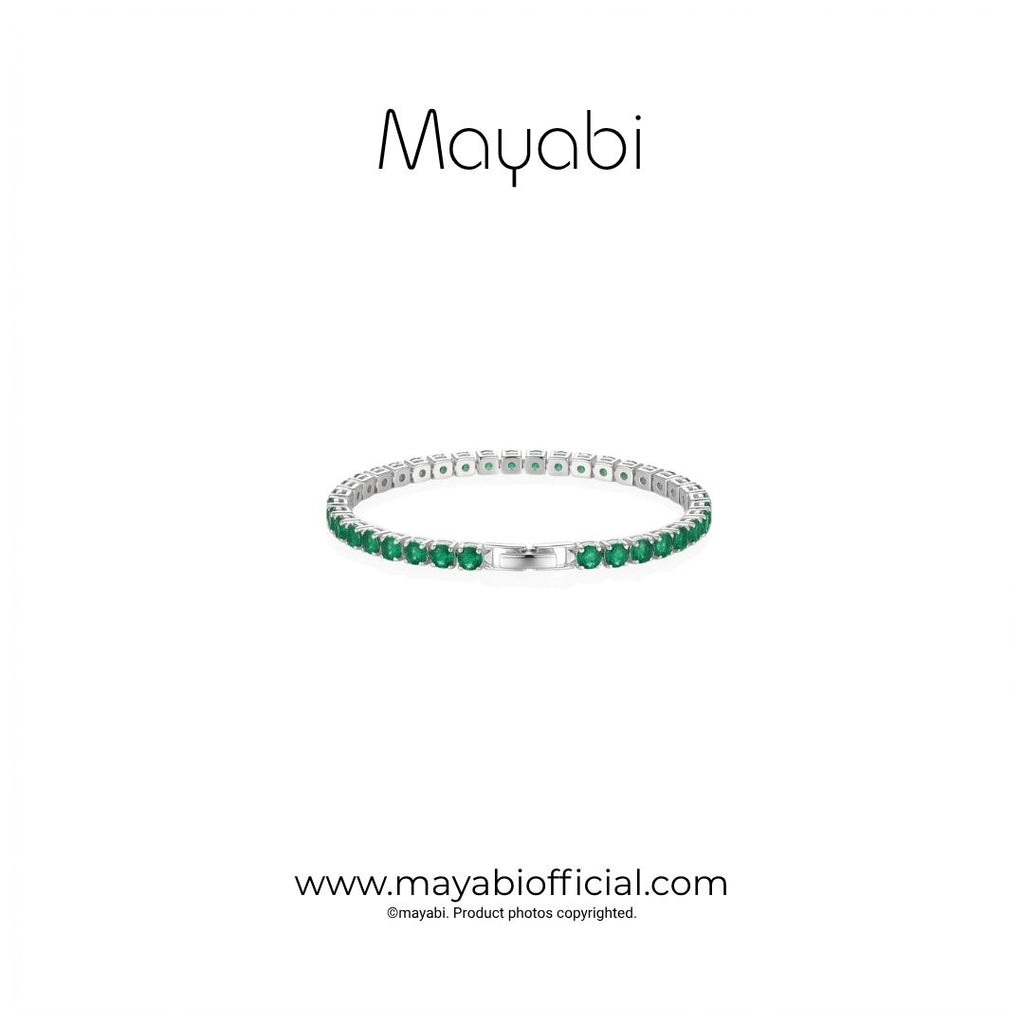 Mayabi Eternelle Noir –  Green Emerald Crystal Bracelet