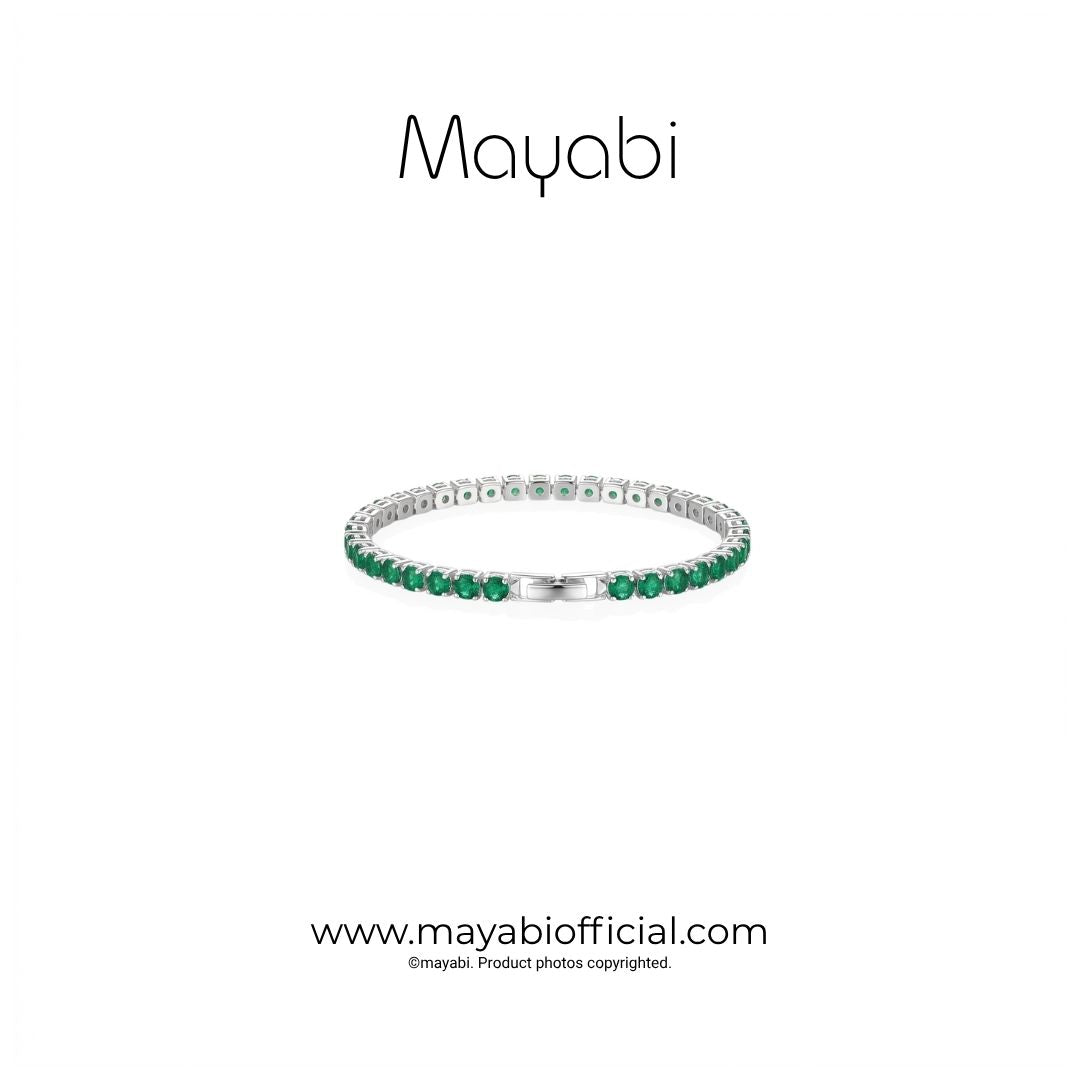 Mayabi Eternelle Noir –  Green Emerald Crystal Bracelet