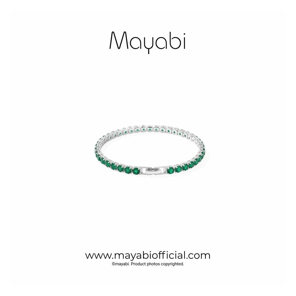 Mayabi Eternelle Noir –  Green Emerald Crystal Bracelet