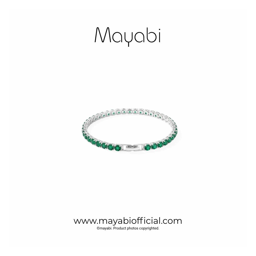 Mayabi Eternelle Noir –  Green Emerald Crystal Bracelet