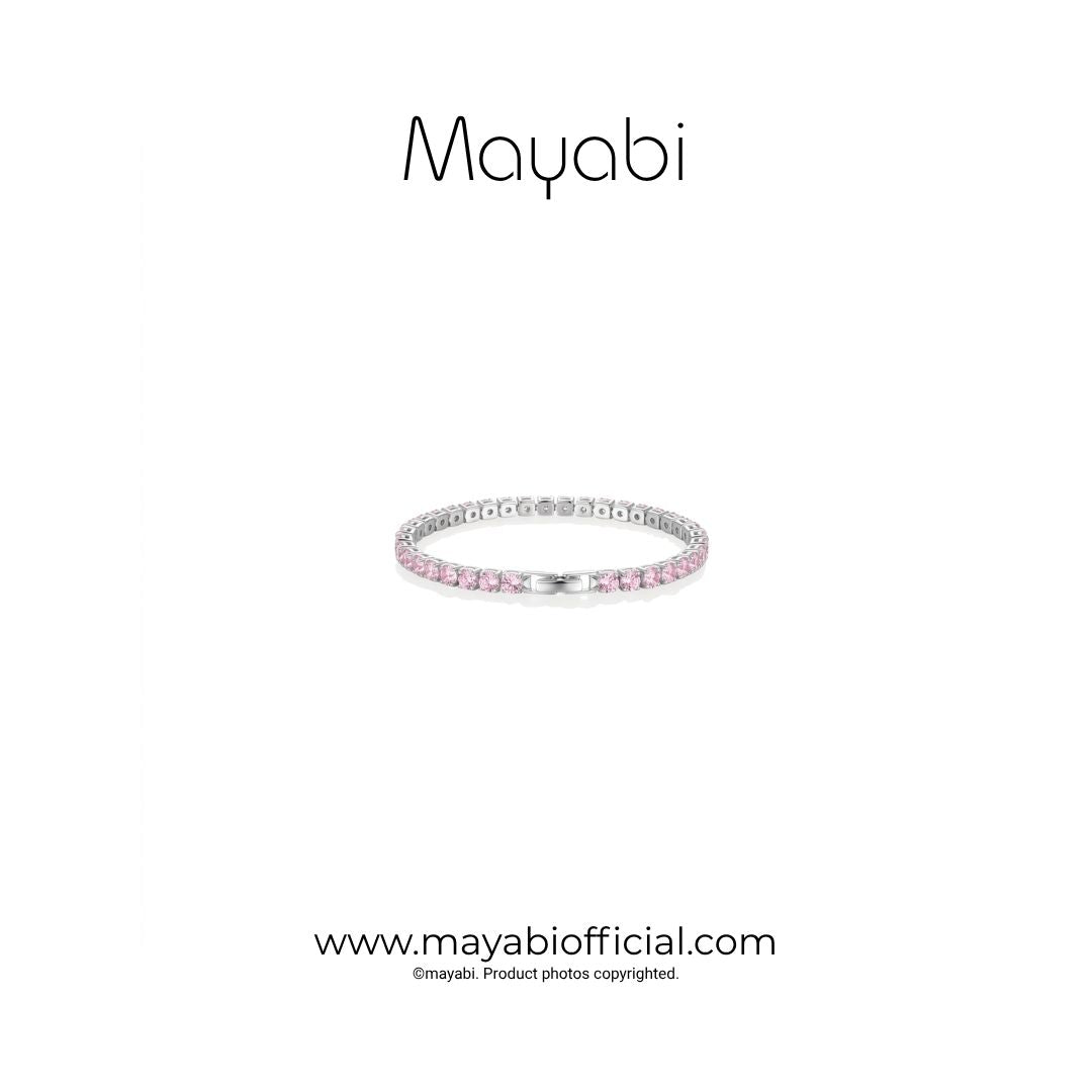 Mayabi Eternelle Noir –  Pink Crystal Bracelet