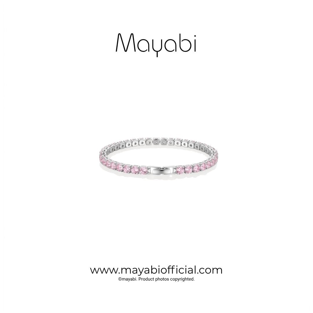 Mayabi Eternelle Noir – Pink Crystal Bracelet — Mayabi Official, image 1